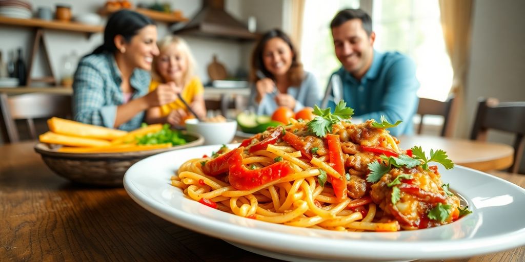 A family enjoying an Dinner for $10 or Less